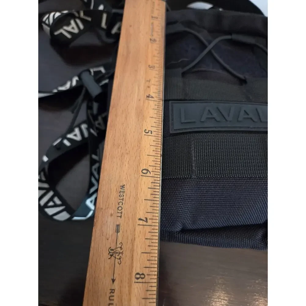 Laval Utility Crossbody Side Bag Travel Black Nylon Adjustable Strap Lightweight